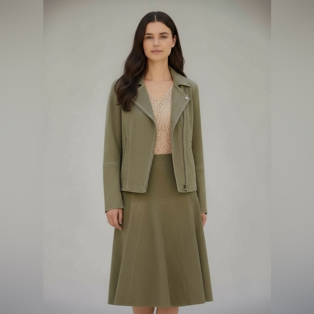 Vintage 100% Leather  Blazer & Skirt Set